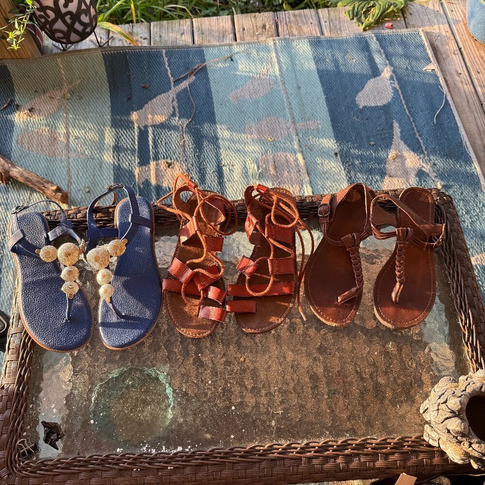 3 Pairs Size 6 Sandals